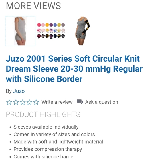 Juzo 2001 Series Dream Sleeve with Silicone Border - Picture 2 of 9